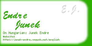 endre junek business card